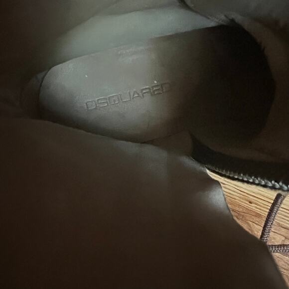 Dsquared2  Brown Leather Lace Up Combat Boots Size 40 EU - Picture 14 of 15